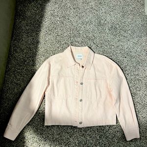 Nine West small pink denim jacket.